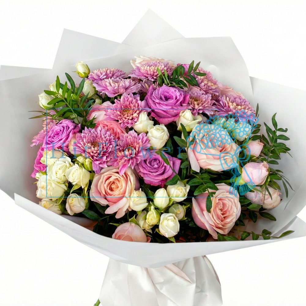 Букет цветов из: Розы и Хризантемы